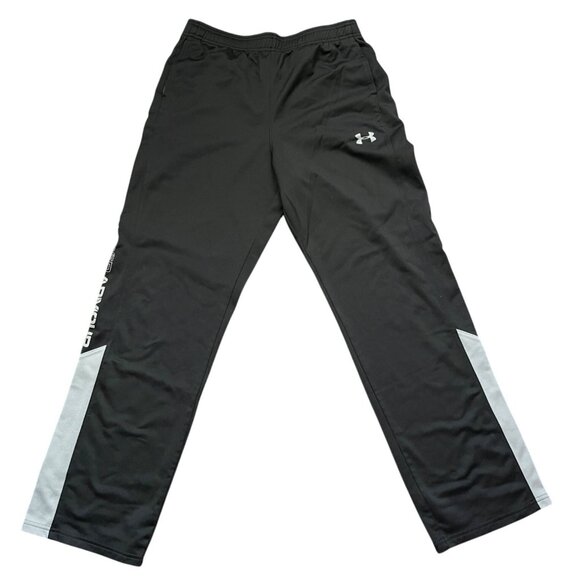 Under Armour Track Pants Youth YXL Loose Fit Black & Gray Polyester Activewear - Picture 1 of 10